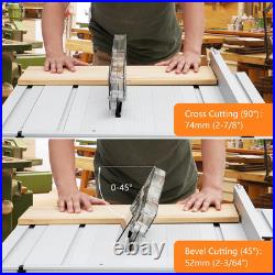 Table Saw, 10 Inch 15A Multifunctional Saw with Stand & Push Stick, 90° Cross C