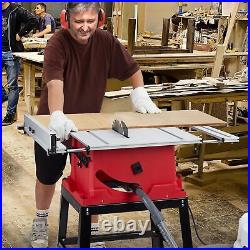 Table Saw, 10 Inch 15A Multifunctional Saw with Stand & Push Stick for Jobsid