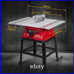 Table Saw, 10 Inch 15A Multifunctional Saw with Stand & Push Stick for Jobside