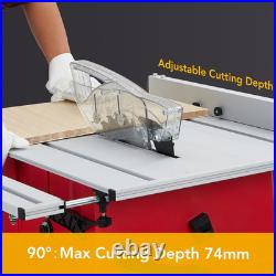 Table Saw, 10 Inch 15A Multifunctional Saw with Stand & Push Stick for Jobside