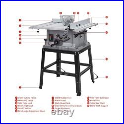 Table Saw 10 Inch, Portable Benchtop Table Saw, Stand & Push Stick, 5000RPM