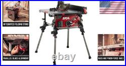 Table Saw 10 Inch Portable Jobsite Saw with Stand 15 Amp Wood Cutting