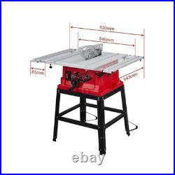 Table Saw, 10 in 15A Multifunctional Saw With Stand & Push Stick, 90° Cross