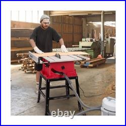 Table Saw, 10 in 15A Multifunctional Saw With Stand & Push Stick, 90° Cross