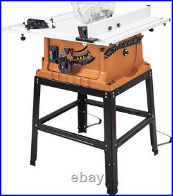 Table Saw, 10Inch & 15A & 5000RPM Portable Table Saw with Stand & Safety Switch