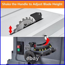 Table Saw, 10Inch 15A 5000RPM Portable Table Saw with Stand & Safety Switch, Pu