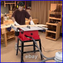 Table Saw, 10Inch 15A 5000RPM Portable Table Saw with Stand & Safety Switch, Pu