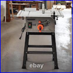 Table Saw, 10Inch 15A 5000RPM Portable Table Saw with Stand & Safety Switch, Pus