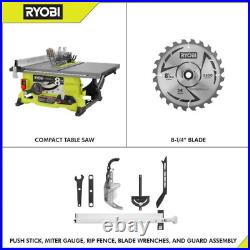 Table Saw 8 1/4 Blade Portable Lightweight Miter Gauge Rip Fence 13 Amp Jobsite