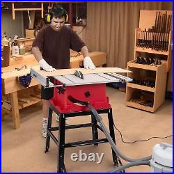 Table Saw, Braodfashion10 Inch 15A Multifunctional Saw with Stand & Push Stick