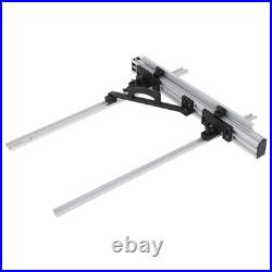 Table Saw Fence Set Black Silver Aluminum Alloy With Fine Adjustment Knob OH