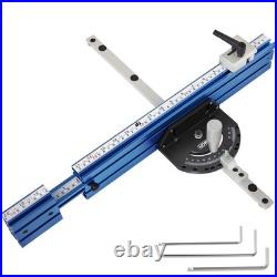 Table Saw Miter Gauge Fence with11 Preset Angle Stops Standard 3/4x 3/8&#