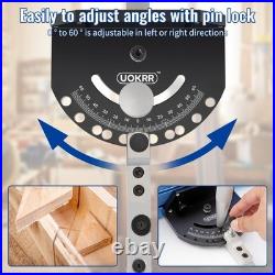 Table Saw Miter Gauge Fence with11 Preset Angle Stops & Standard 3/4x 3/8&#