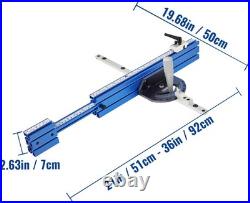Table Saw Miter Gauge Fence with11 Preset Angle Stops Standard 3/4x 3/8&#