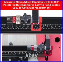 Table Saw Miter Gauge Micro Adjust Flip Stop Precision Angle Stops 18 Inch