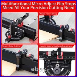 Table Saw Miter Gauge Micro Adjust Flip Stop Precision Angle Stops 18 Inch