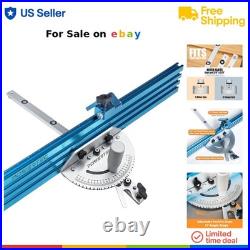 Table Saw Miter Gauge System with 27 Stops Multi-Track Fence Flip Stop