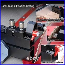 Table Saw Miter Gauge With Micro Adjustable Flip Stop And Extendable Fence Fit