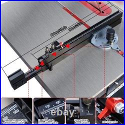 Table Saw Miter Gauge With Micro Adjustable Flip Stop And Extendable Fence For
