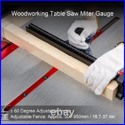 Table Saw Miter Gauge With Micro Adjustable Flip Stop And Extendable Fence SP5