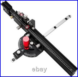 Table Saw Miter Gauge with Micro Adjustable Flip Stop and Extendable Black
