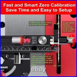 Table Saw Miter Gauge with Micro Adjustable Flip Stop and Extendable Black
