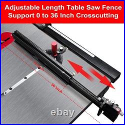 Table Saw Miter Gauge with Micro Adjustable Flip Stop and Extendable Black