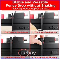 Table Saw Miter Gauge with Micro Adjustable Flip Stop and Extendable Black