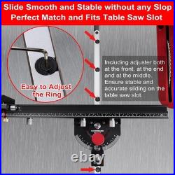 Table Saw Miter Gauge with Micro Adjustable Flip Stop and Extendable Black