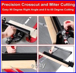 Table Saw Miter Gauge with Micro Adjustable Flip Stop and Extendable Black