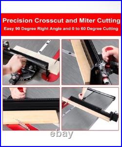 Table Saw Miter Gauge with Micro Adjustable Flip Stop and Extendable Fence and Table Saw Miter Gauge with Micro Adjustable Flip Stop and Extendable Fence and