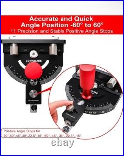 Table Saw Miter Gauge with Micro Adjustable Flip Stop and Extendable Fence and Table Saw Miter Gauge with Micro Adjustable Flip Stop and Extendable Fence and