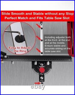 Table Saw Miter Gauge with Micro Adjustable Flip Stop and Extendable Fence and Table Saw Miter Gauge with Micro Adjustable Flip Stop and Extendable Fence and