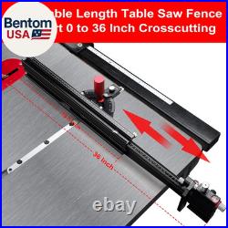 Table Saw Miter Gauge with Micro Adjustable Flip Stop and Extendable Fence and Q