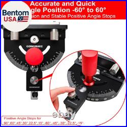 Table Saw Miter Gauge with Micro Adjustable Flip Stop and Extendable Fence and Q