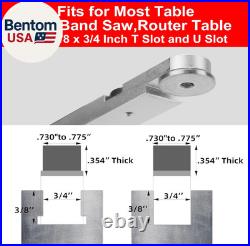 Table Saw Miter Gauge with Micro Adjustable Flip Stop and Extendable Fence and Q