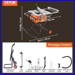 Table Saw with Stand, 10-inch 15-Amp, Max Rip 25-in, Speed to 5000RPM, 40T Blade
