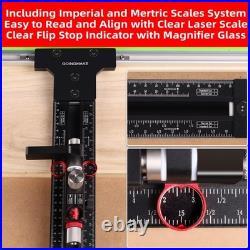 Track Saw Parallel Guide System with Mirco Adjustable Flip Stop and Zero Cali