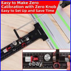 Track Saw Parallel Guide System with Mirco Adjustable Flip Stop and Zero Cali