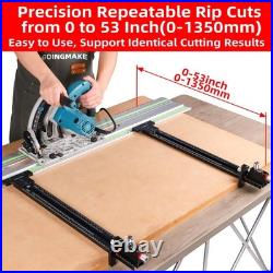 Track Saw Parallel Guide System with Mirco Adjustable Flip Stop and Zero Cali