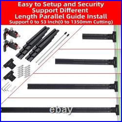 Track Saw Parallel Guide System with Mirco Adjustable Flip Stop and Zero Cali