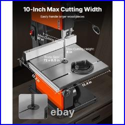Uimoso 10-Inch Two-Speed Benchtop Bandsaw for Woodworking, 373W 1/2 HP