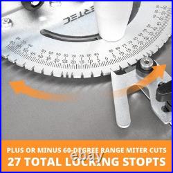 Universal Table Saw Miter Gauge and Aluminum Miter Bar, 27 Angle Stops Miter