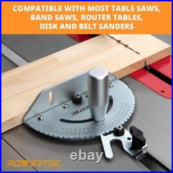 Universal Table Saw Miter Gauge and Aluminum Miter Bar, 27 Angle Stops Miter