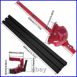 Upgraded Table Miter Gauge Fence Standard Slot Stop Holes for