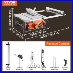 VEVOR 10 Table Saw Electric Cutting Machine 4500RPM 25-in Rip Capacity Woodwork