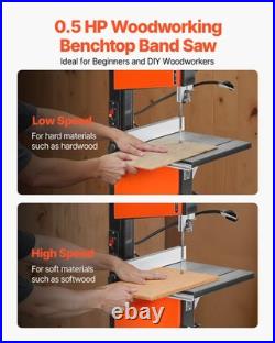 VEVOR Band Saw 10-Inch Two-Speed Benchtop Bandsaw for Woodworking 373W 1/2 HP
