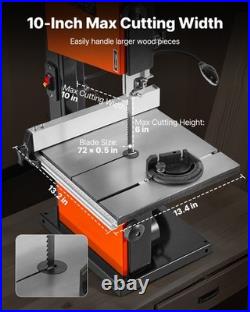 VEVOR Band Saw 10-Inch Two-Speed Benchtop Bandsaw for Woodworking 373W 1/2 HP