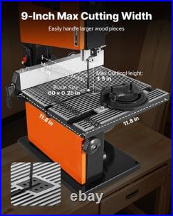 VEVOR Band Saw 9-Inch Benchtop Bandsaw 373W 1/2 HP with Fence for Woodworking