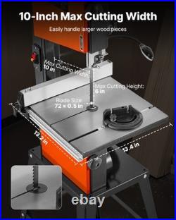 VEVOR Band Saw with Stand 10-Inch Two-Speed Benchtop Bandsaw for Woodworking